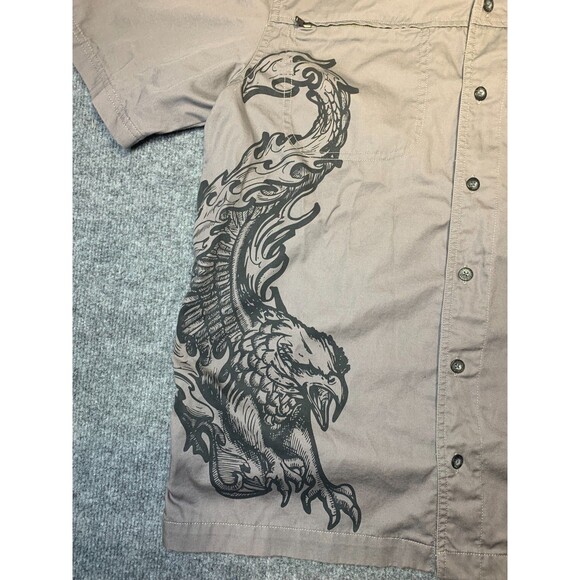 harley-davidson men's large button down shirt grey - Picture 7 of 8